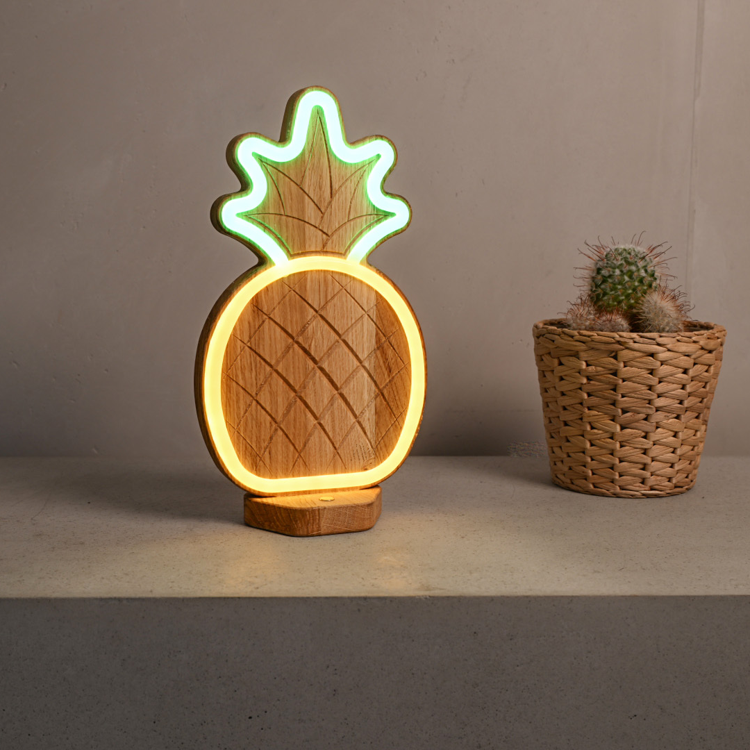 Lignulux DUAL-COLOR Anna die Ananas – LED Neonlampe von der Factory