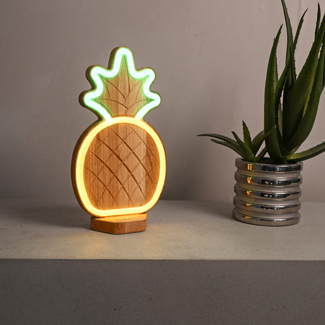 Lignulux DUAL-COLOR Anna die Ananas – LED Neonlampe von der Factory