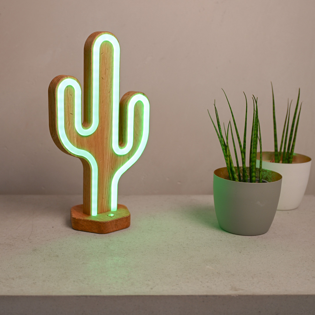 Lignulux DUAL-COLOR Kurt der Kaktus – LED Neonlampe von der Factory