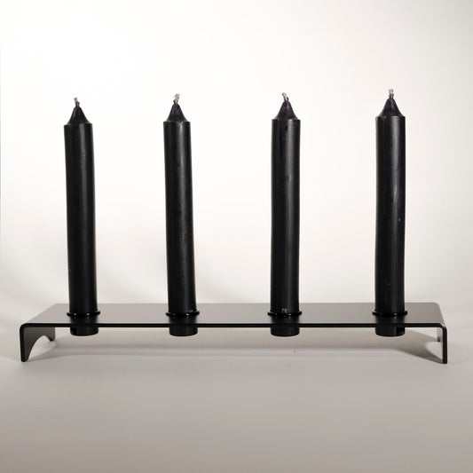 Stahl Kerzenständer Schwarz pulverbeschichtet für vier Kerzen - modernen Adventskranz