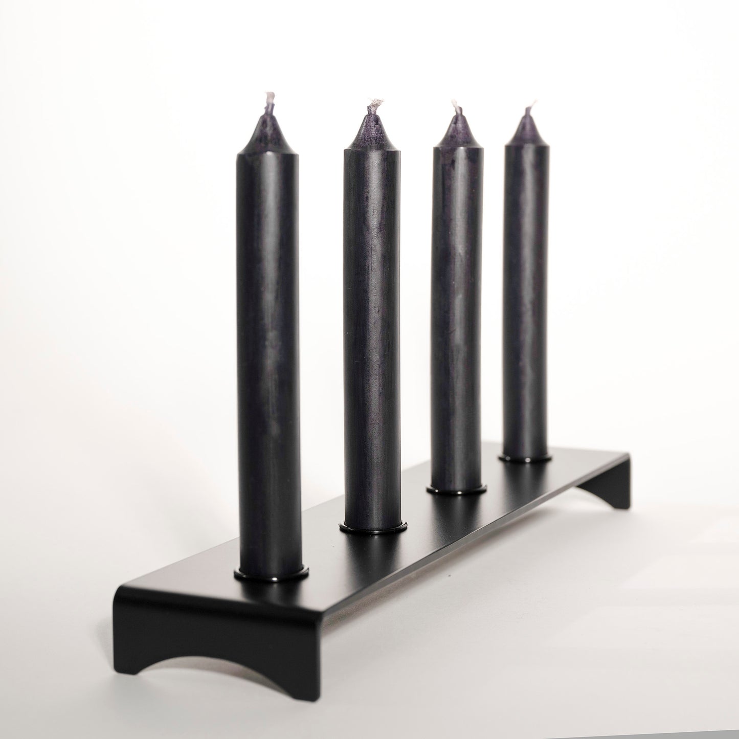 Stahl Kerzenständer Schwarz pulverbeschichtet für vier Kerzen - modernen Adventskranz