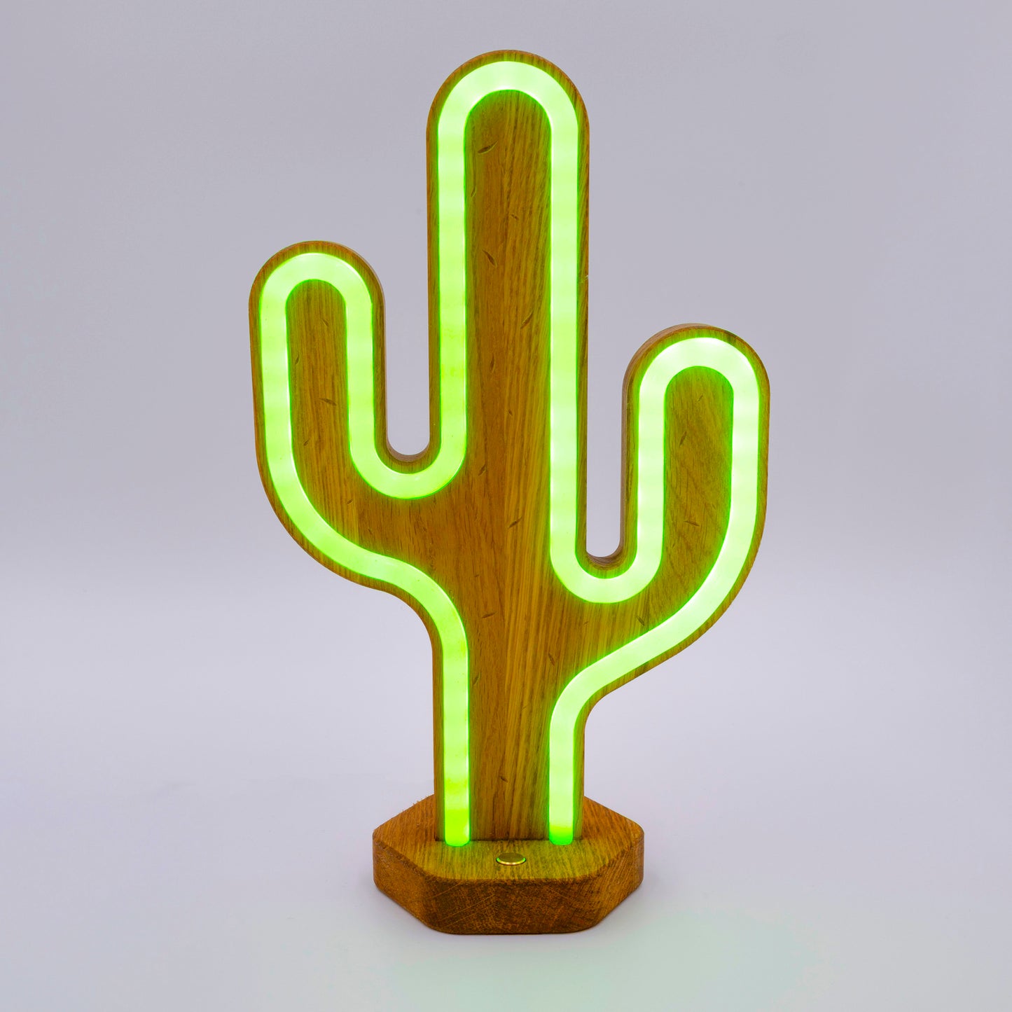 Lignulux Dual-Color LED Lampe - Kurt der Kaktus - Grün leuchtend