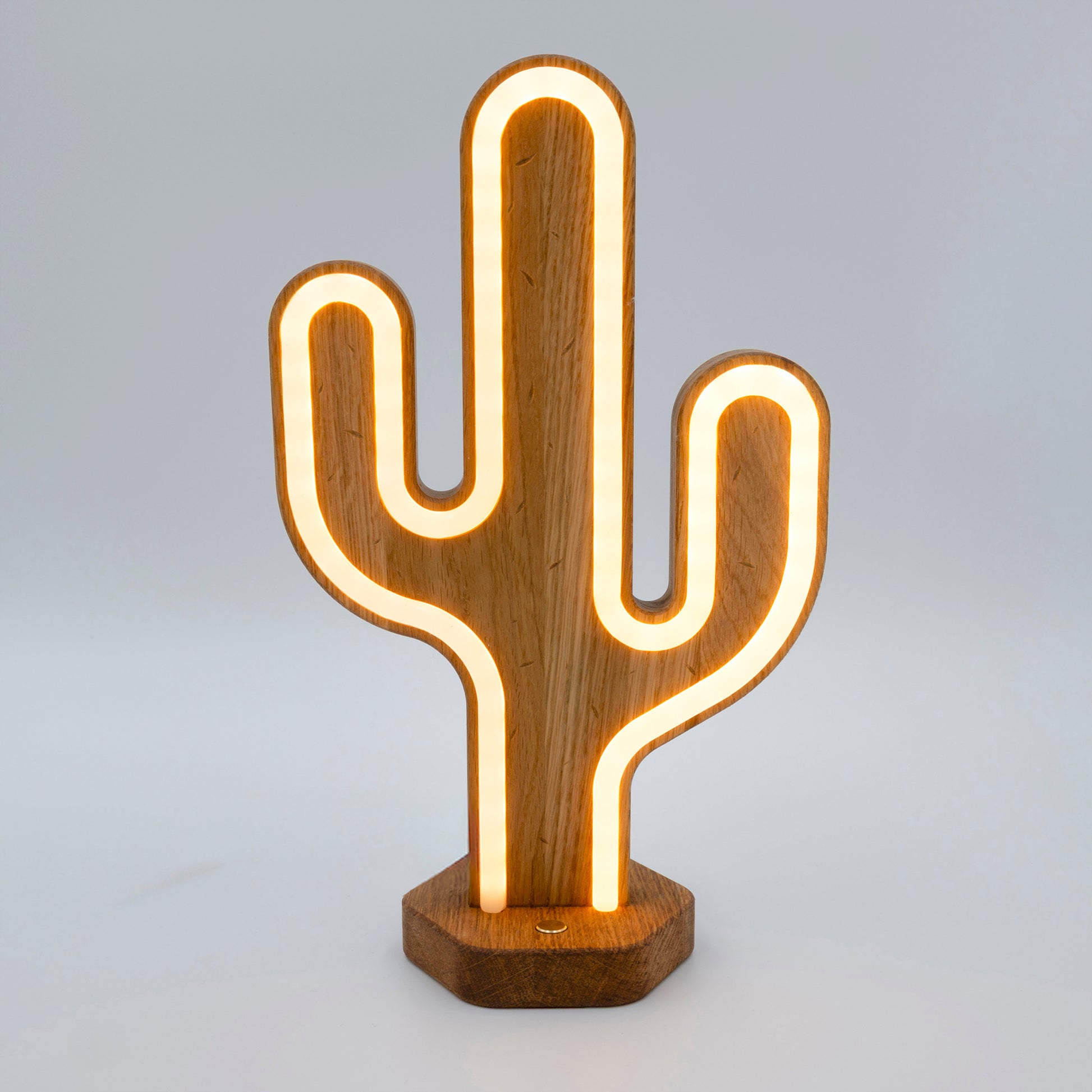 Lignulux Dual-Color LED Lampe - Kurt der Kaktus - Warmweiss leuchtend