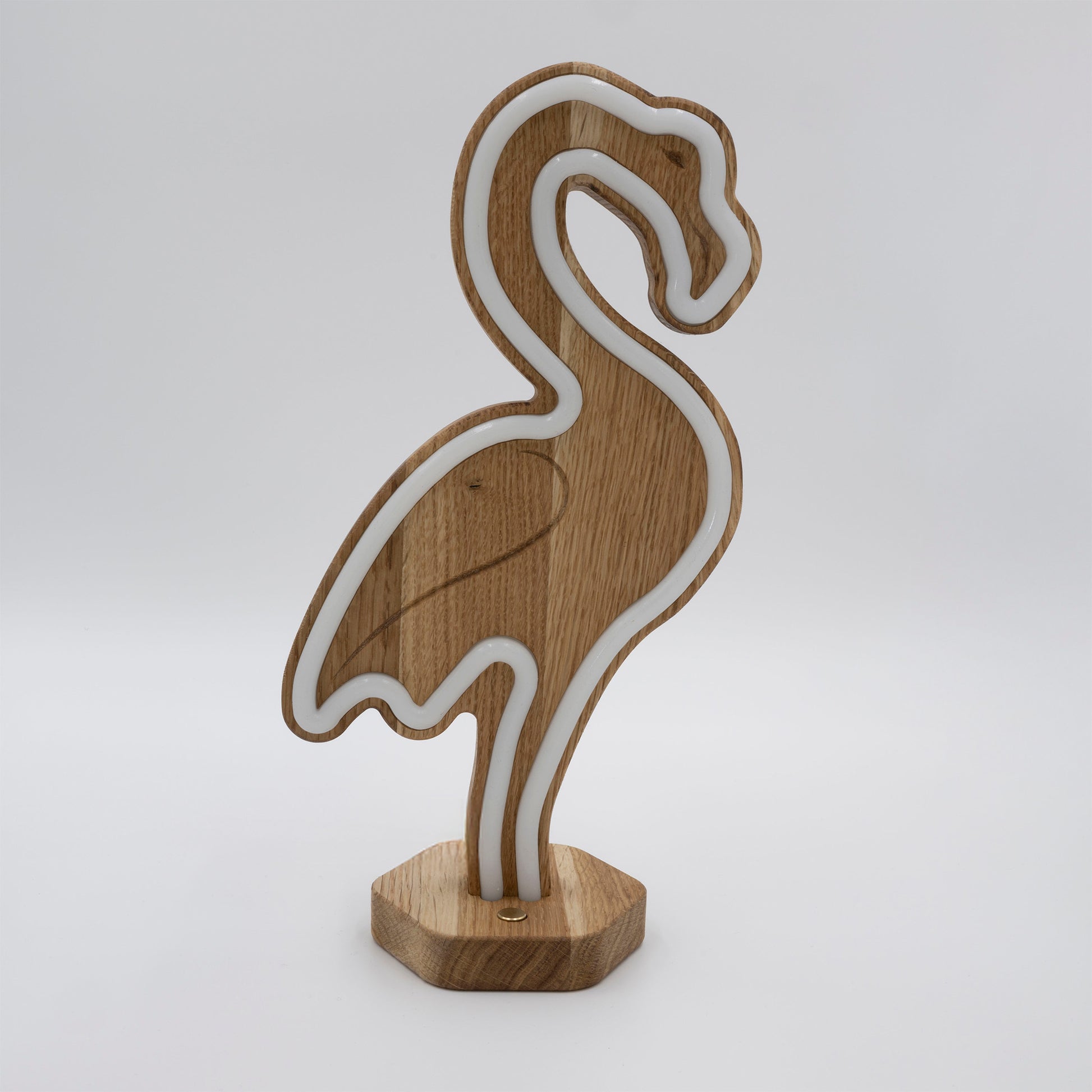 Lignulux Dual-Color LED Lampe - Frank der Flamingo - Ausgeschaltet