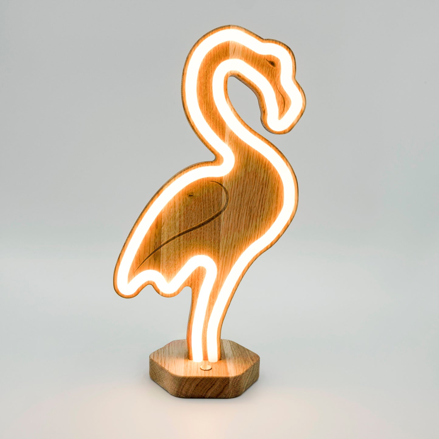 Lignulux Dual-Color LED Lampe - Frank der Flamingo - Warmweiß leuchtend