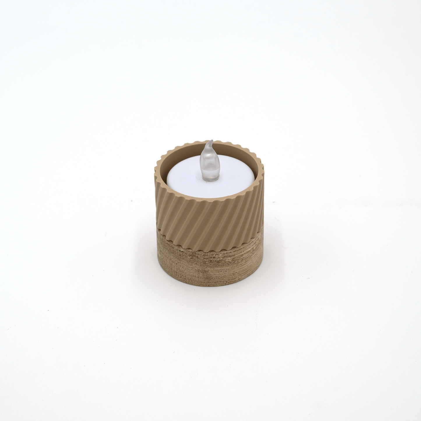 Columina "Curvy" – Design LED-Teelichthalter aus Holz und 3D-Druck