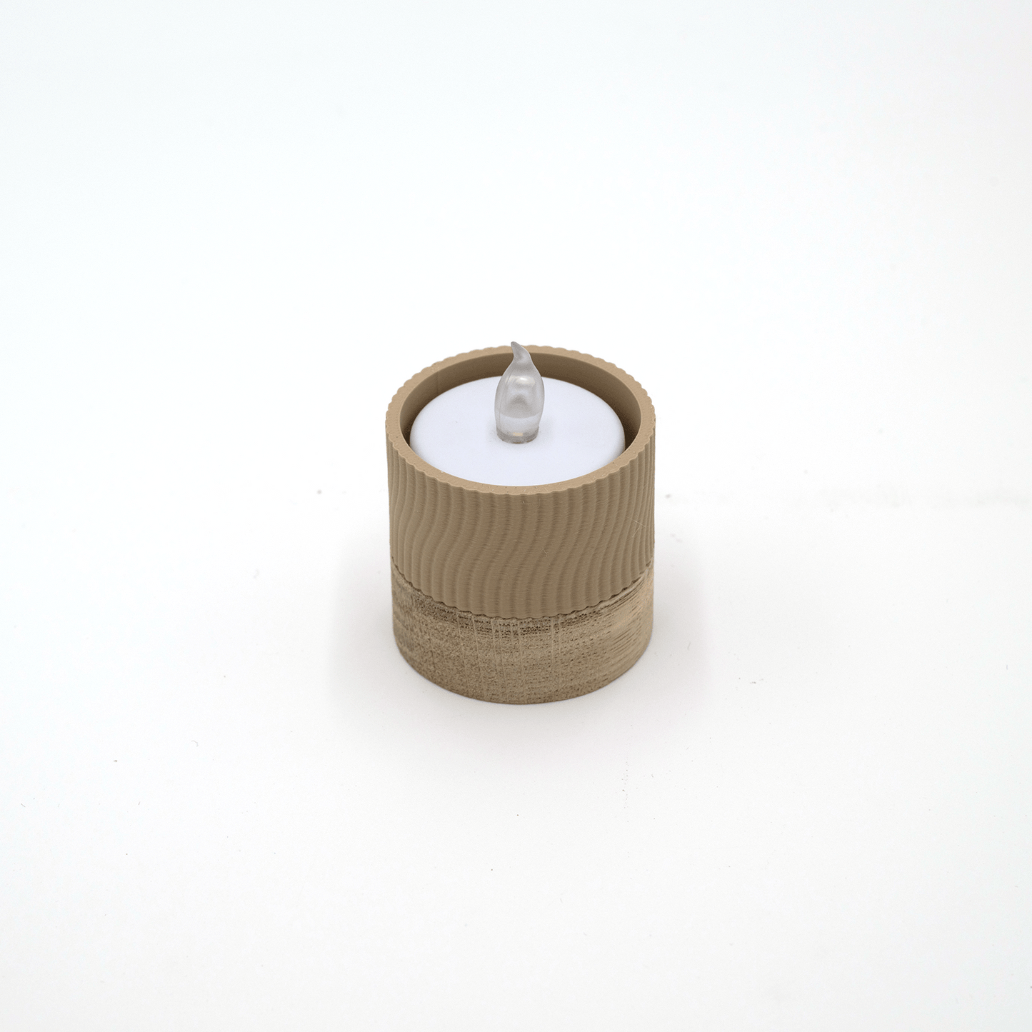Columina "Wavy" – Design LED-Teelichthalter aus Holz und 3D-Druck