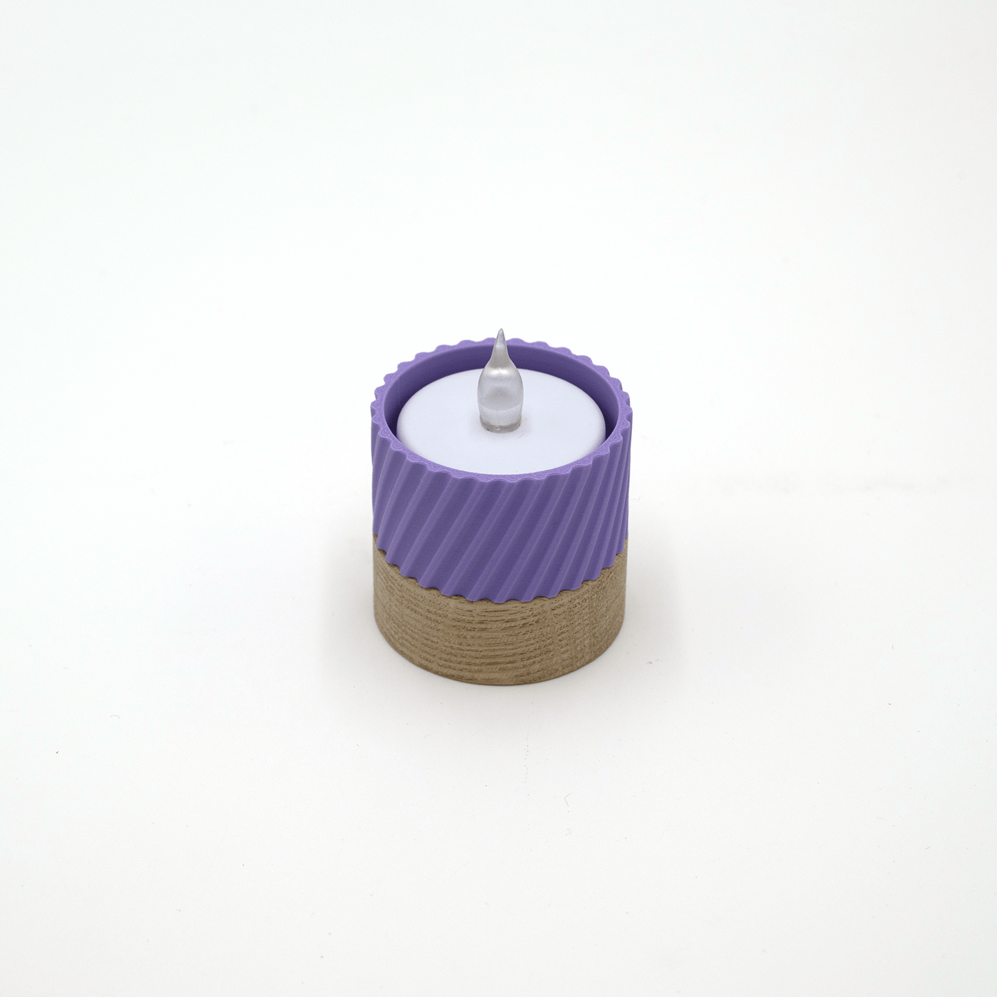 Columina "Curvy" – Design LED-Teelichthalter aus Holz und 3D-Druck