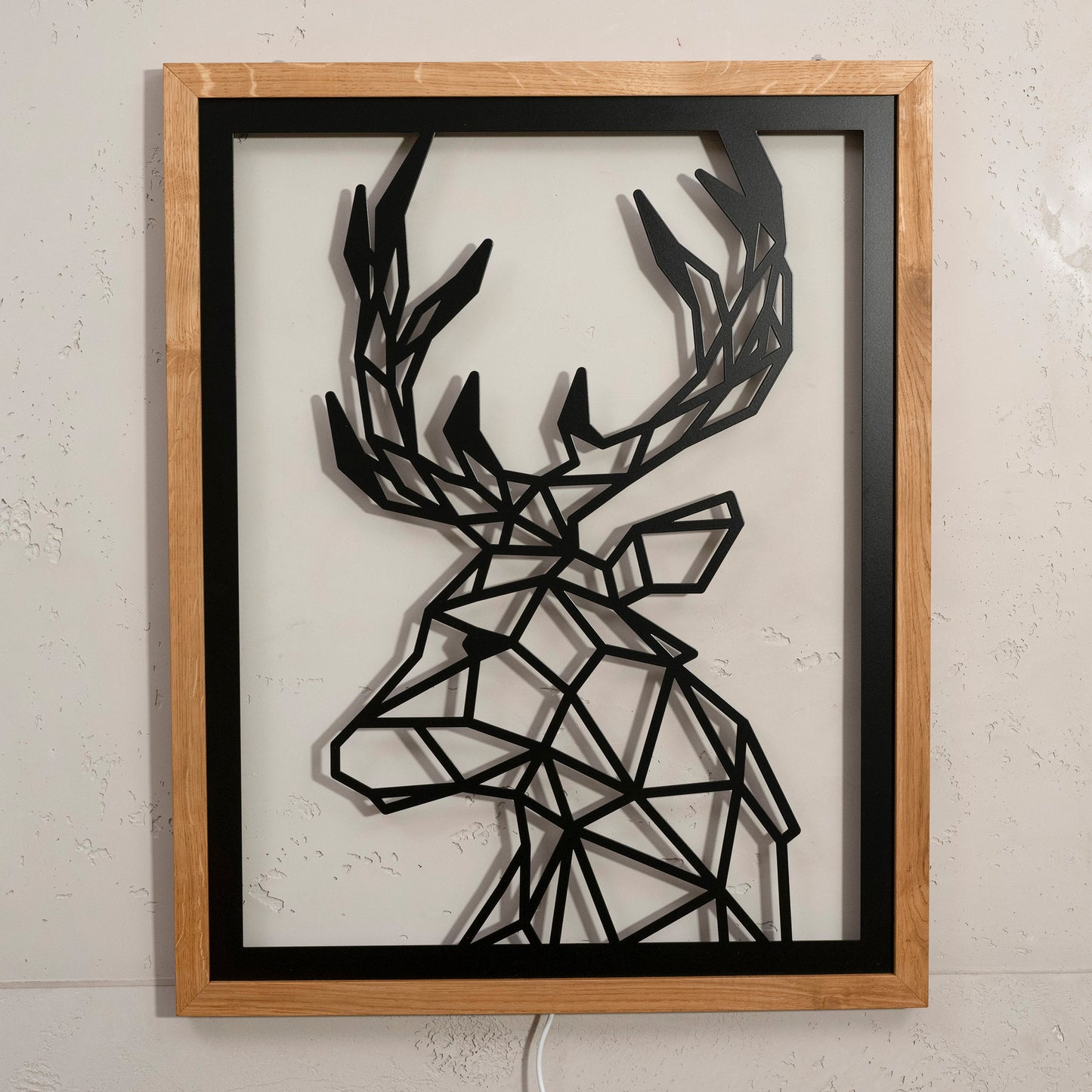 Prismis Wandbild Hirsch aus Stahl mit LED-Beleuchtung - ausgeschaltet