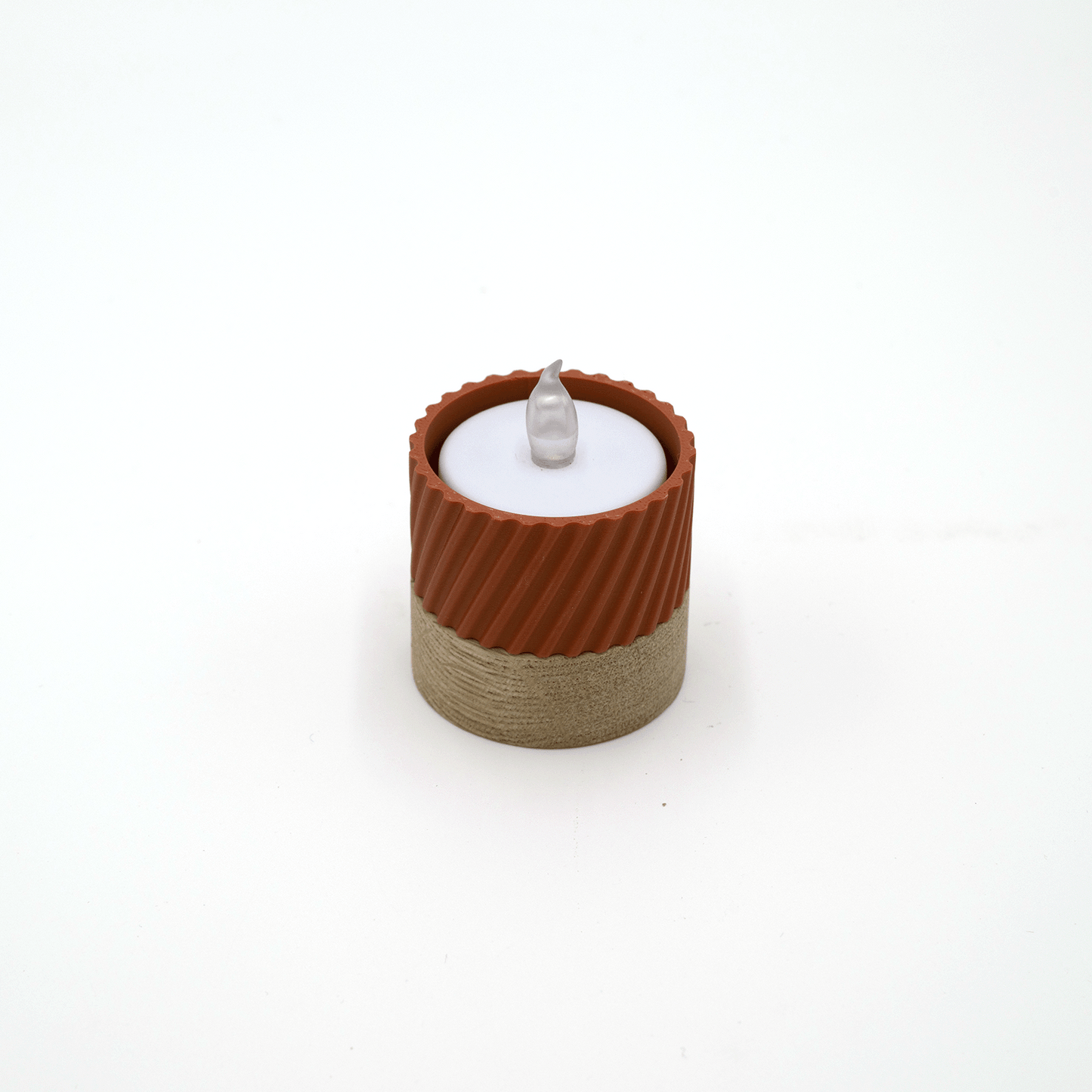 Columina "Curvy" – Design LED-Teelichthalter aus Holz und 3D-Druck