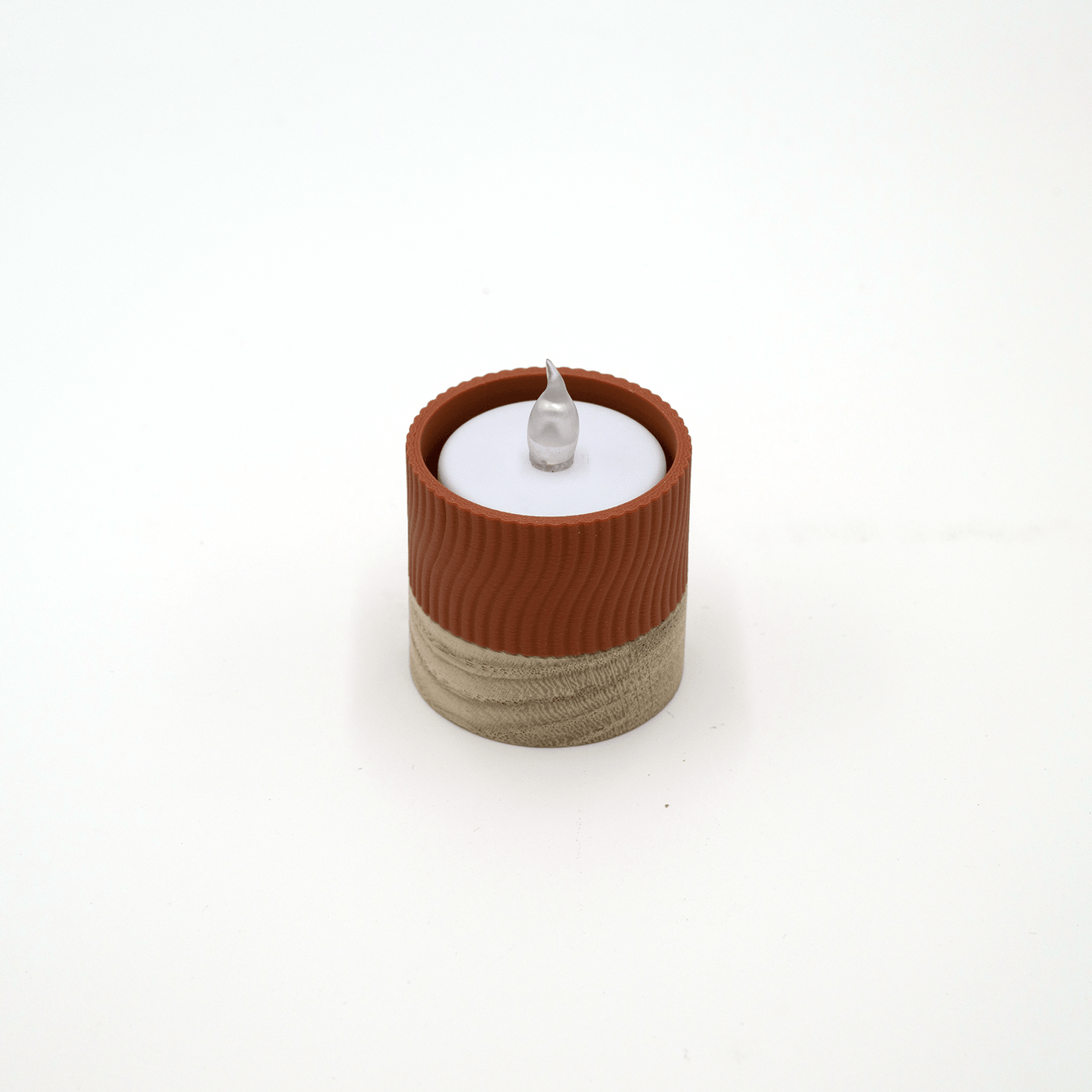 Columina "Wavy" – Design LED-Teelichthalter aus Holz und 3D-Druck