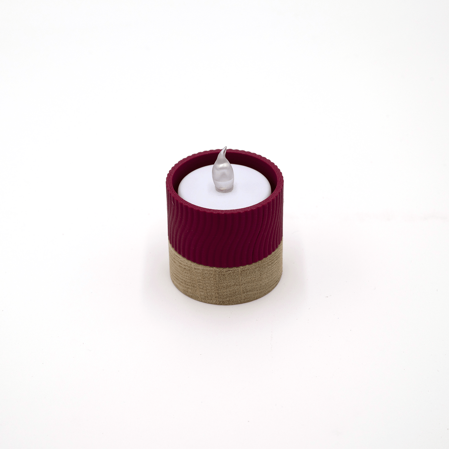 Columina "Wavy" – Design LED-Teelichthalter aus Holz und 3D-Druck
