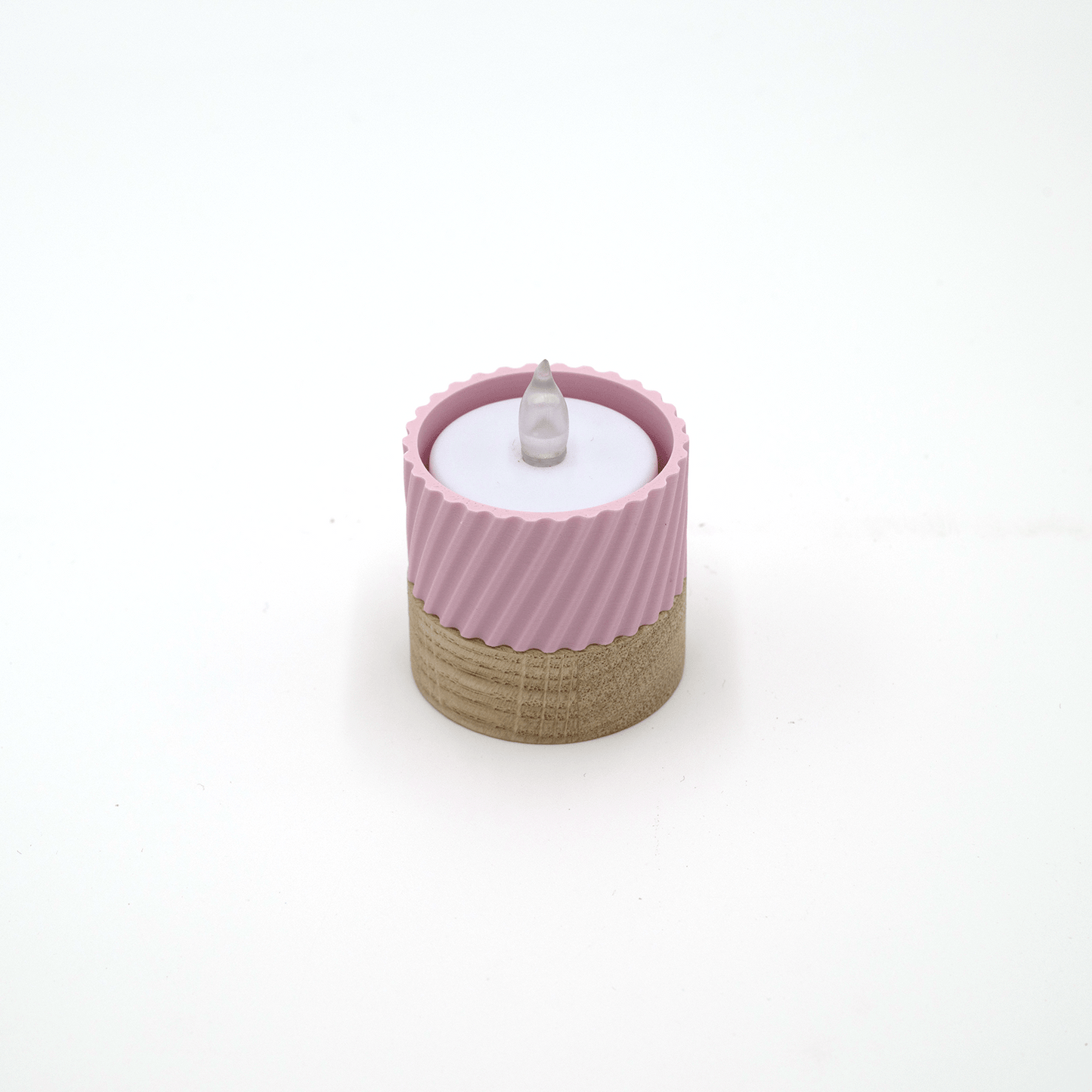 Columina "Curvy" – Design LED-Teelichthalter aus Holz und 3D-Druck