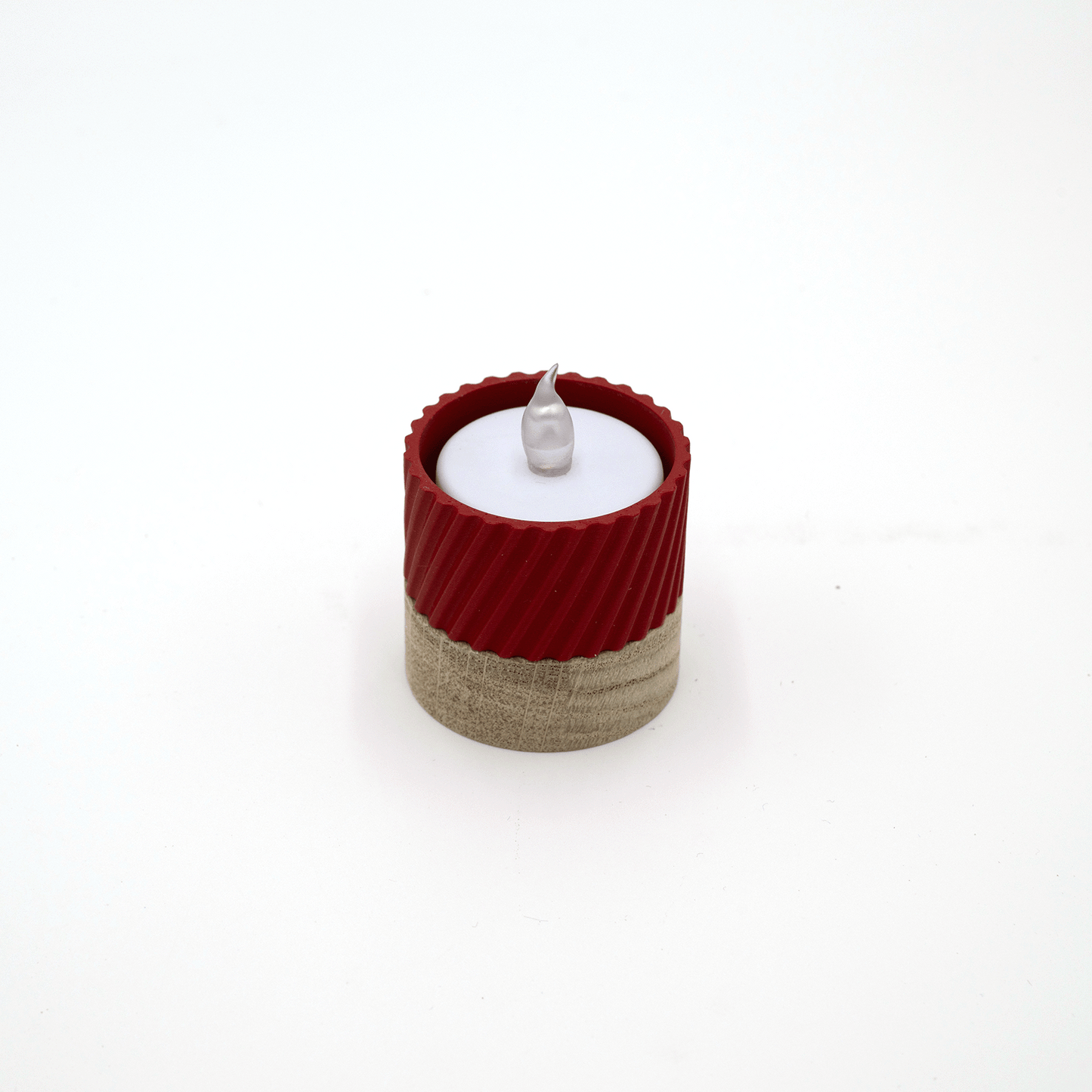 Columina "Curvy" – Design LED-Teelichthalter aus Holz und 3D-Druck