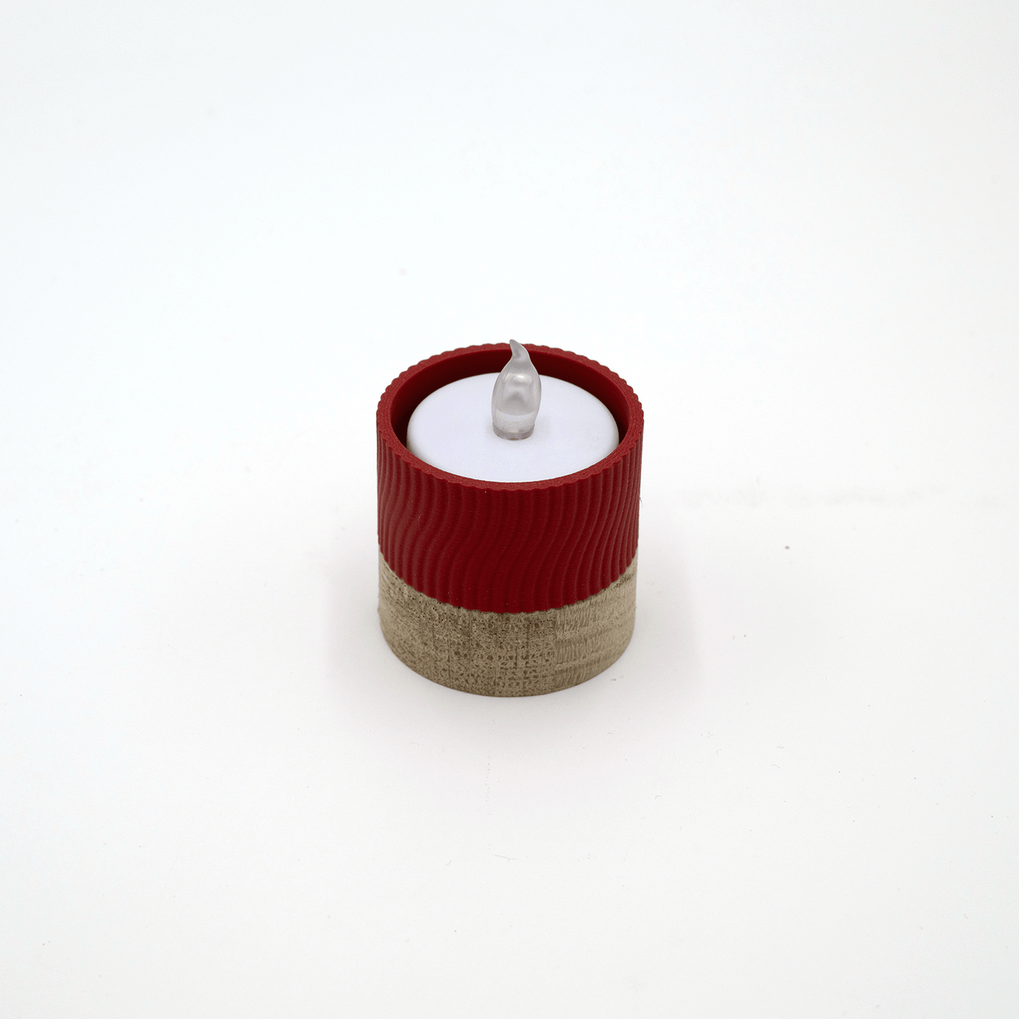 Columina "Wavy" – Design LED-Teelichthalter aus Holz und 3D-Druck