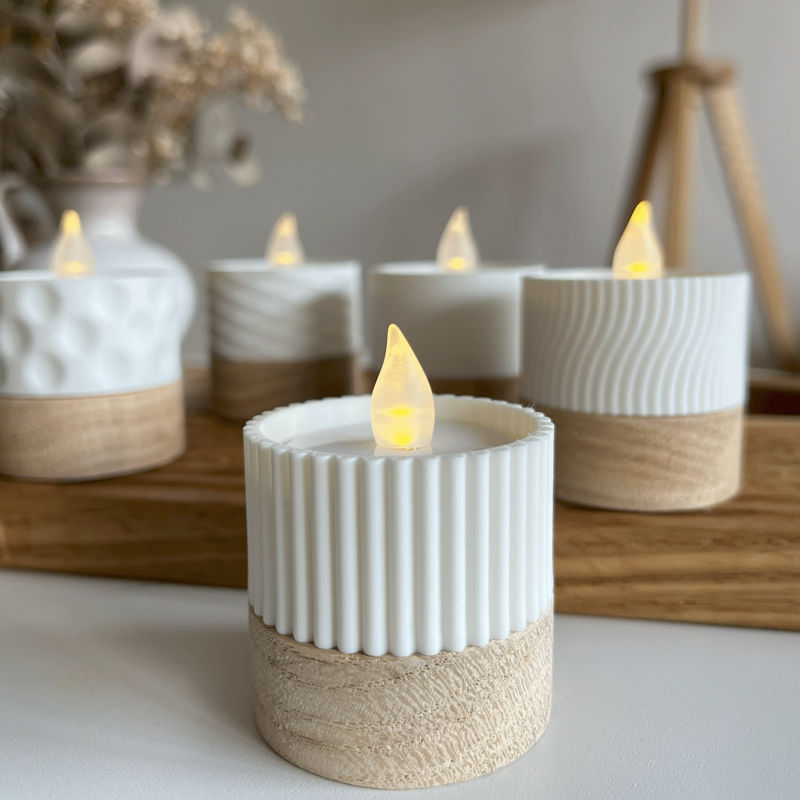 Columina "Riffled"  – Design LED-Teelichthalter von der Factory