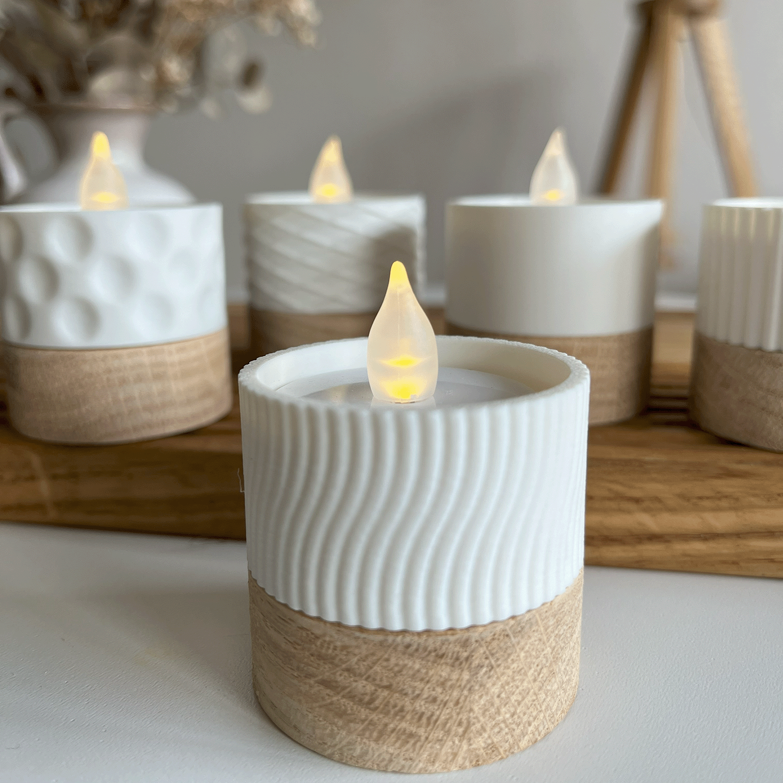 Columina "Wavy"  – Design LED-Teelichthalter von der Factory