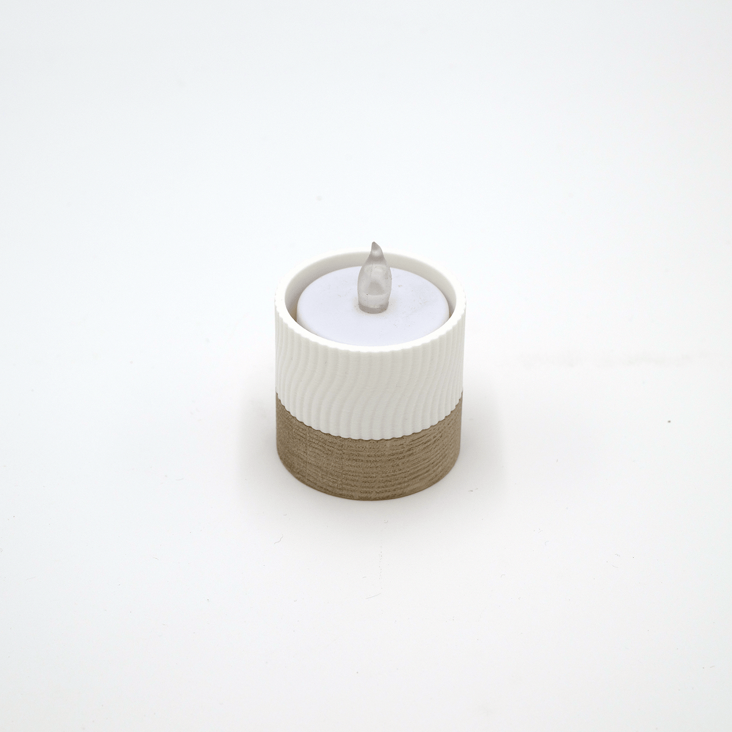 Columina "Wavy" – Design LED-Teelichthalter aus Holz und 3D-Druck