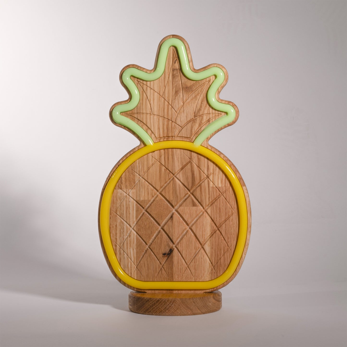 Anna the Pineapple - LED Neon Lamp in Oak Wood