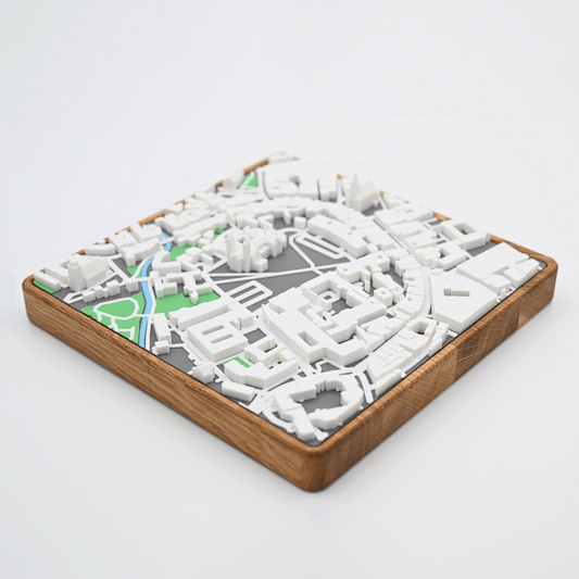 Münster in 3D: Innenstadt – Stadtmodell aus 3D-Druck & Eichenholz