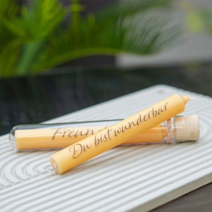 Poesieflammen – Vela Personalizada en Tubo de Vidrio Elegante