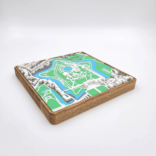 Münster in 3D: Schloss – Stadtmodell aus 3D-Druck & Eichenholz