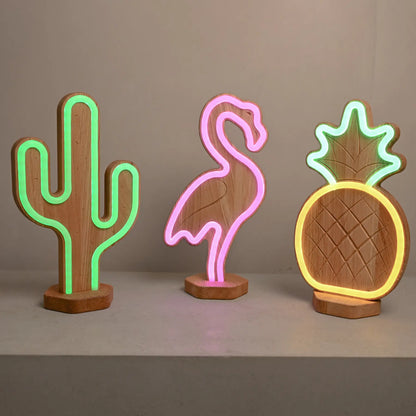 Lignulux DUAL-COLOR Tropical Trio – LED Neon Lamp Set