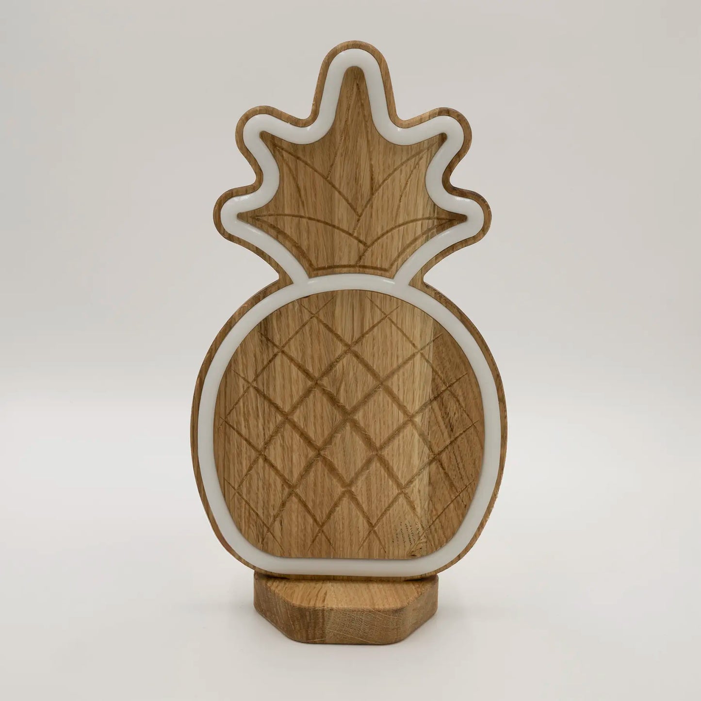 Lignulux DUAL-COLOR Anna die Ananas – LED Lampe Eichenholz