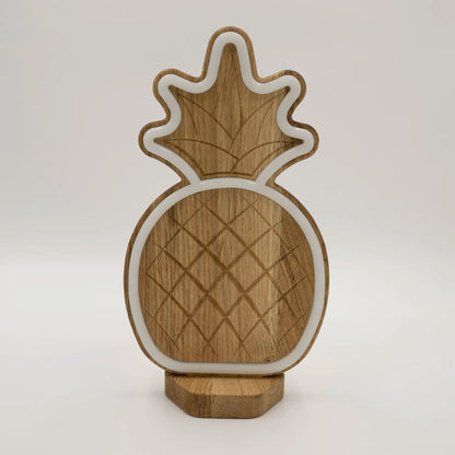 Lignulux DUAL-COLOR Anna die Ananas – LED Lampe Eichenholz