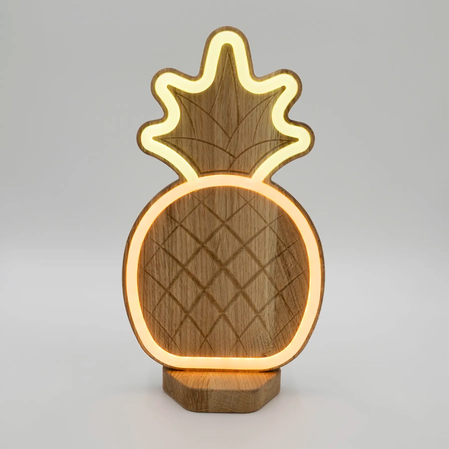 Lignulux DUAL-COLOR Anna die Ananas – LED Lampe Eichenholz
