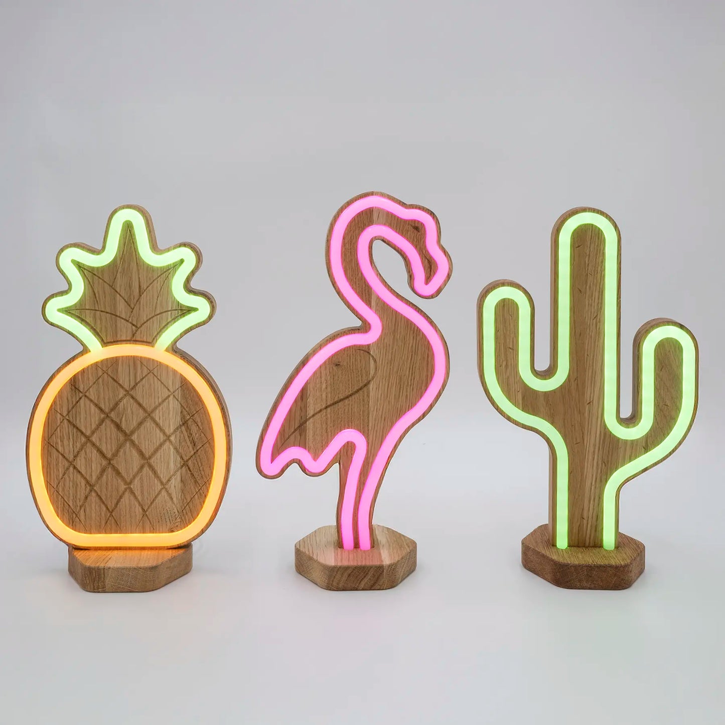Lignulux DUAL-COLOR Tropical Trio – LED Neon Lamp Set