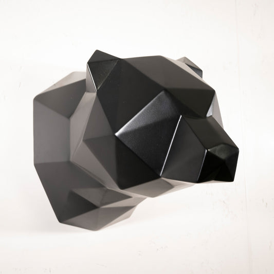 3D Low Poly Wandskulptur handgeschweißt - Bärenkopf