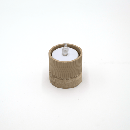 Columina "Wavy"  – Design LED-Teelichthalter aus Holz und 3D-Druck