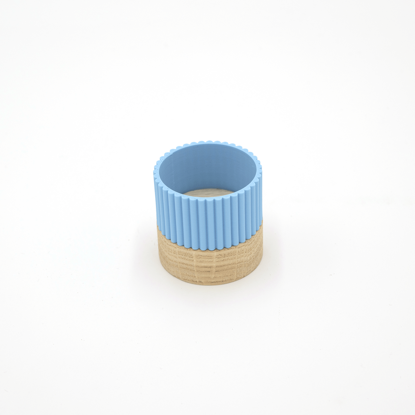 Columina "Riffled"  – Design LED-Teelichthalter aus Holz und 3D-Druck