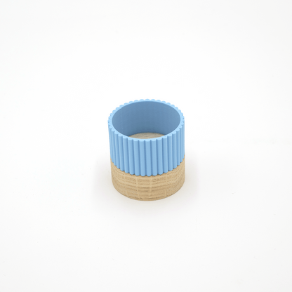 Columina "Riffled"  – Design LED-Teelichthalter aus Holz und 3D-Druck