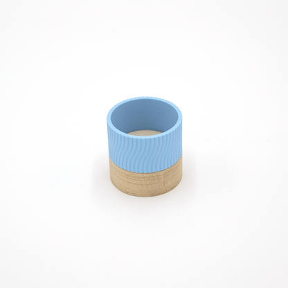 Columina "Wavy"  – Design LED-Teelichthalter aus Holz und 3D-Druck