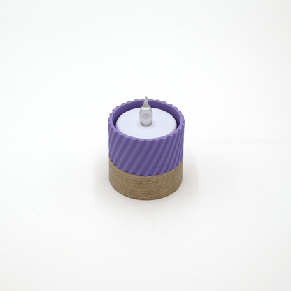 Columina "Curvy"  – Design LED-Teelichthalter aus Holz und 3D-Druck