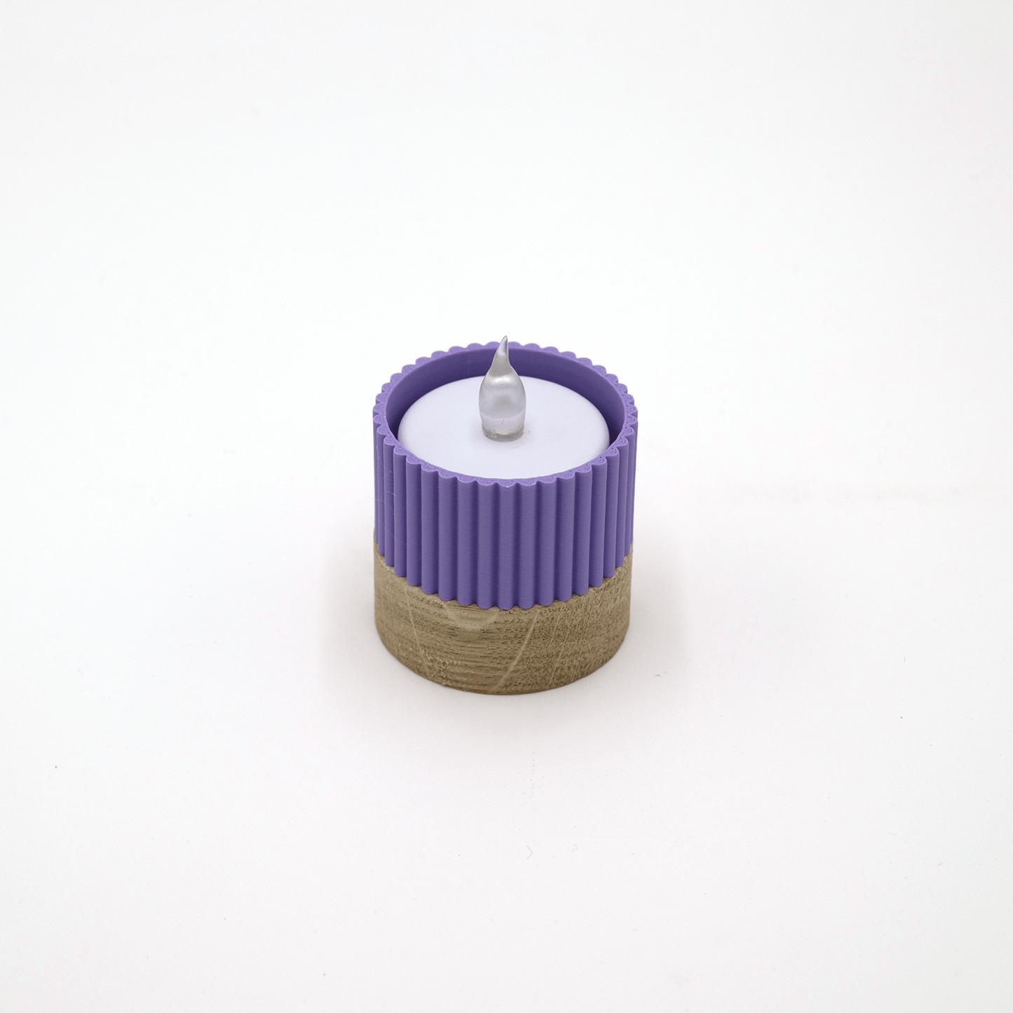 Columina "Riffled"  – Design LED-Teelichthalter aus Holz und 3D-Druck