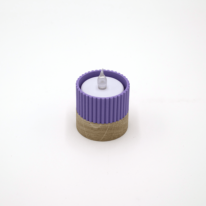 Columina "Riffled"  – Design LED-Teelichthalter aus Holz und 3D-Druck