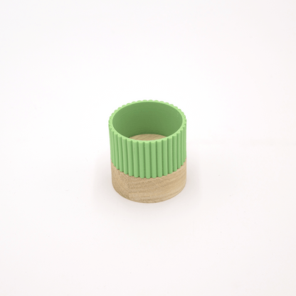 Columina "Riffled"  – Design LED-Teelichthalter aus Holz und 3D-Druck