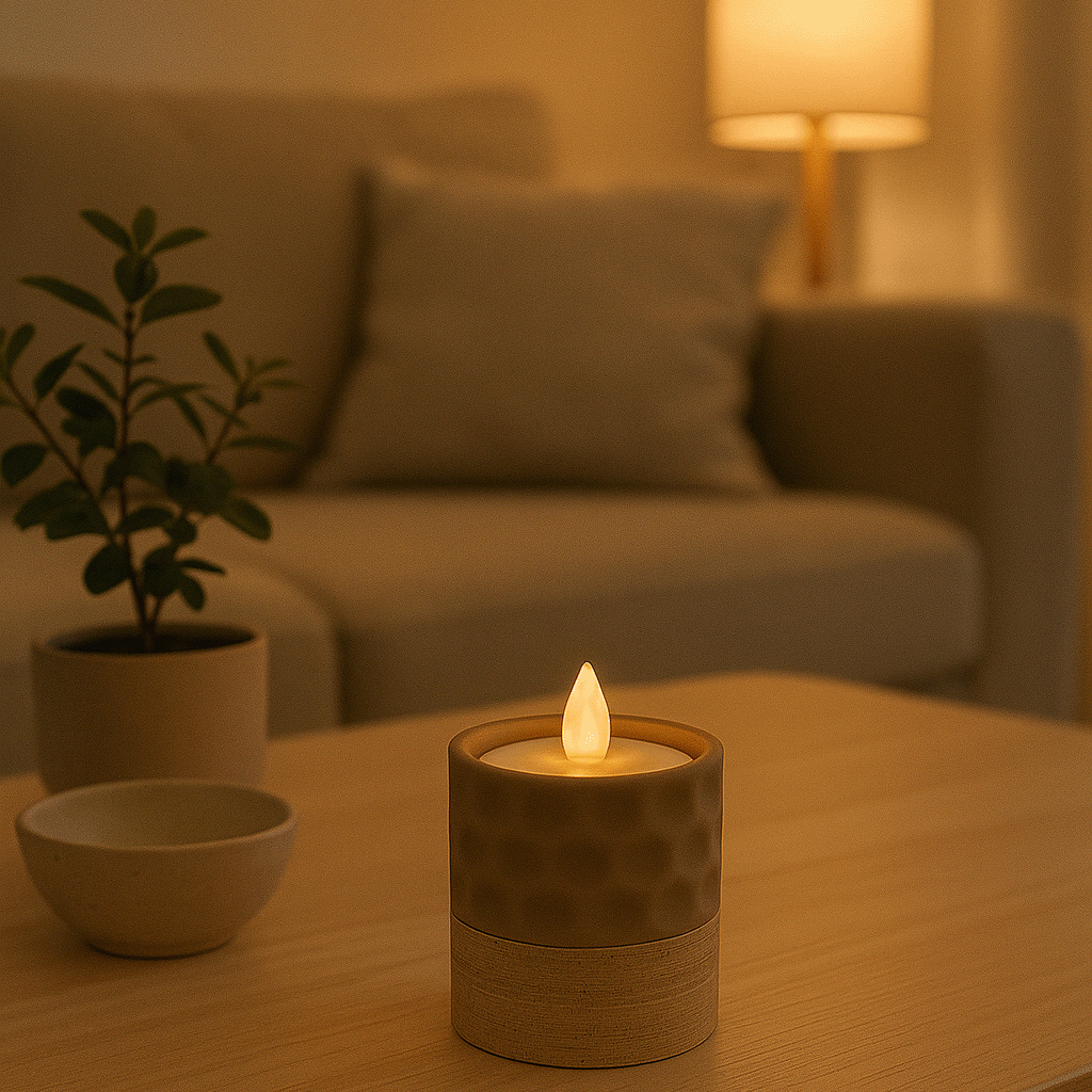 Columina "Bubbles"  – Design LED-Teelichthalter aus Holz und 3D-Druck