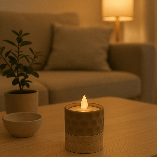 Columina "Bubbles"  – Design LED-Teelichthalter aus Holz und 3D-Druck