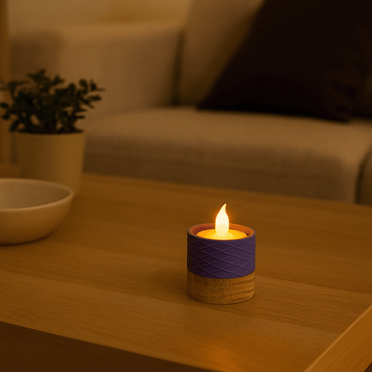 Columina "Waffles"  – Design LED-Teelichthalter aus Holz und 3D-Druck