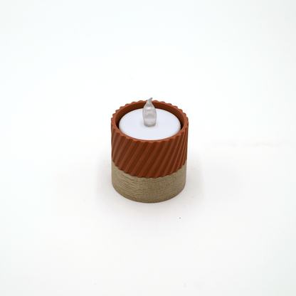 Columina "Curvy"  – Design LED-Teelichthalter aus Holz und 3D-Druck