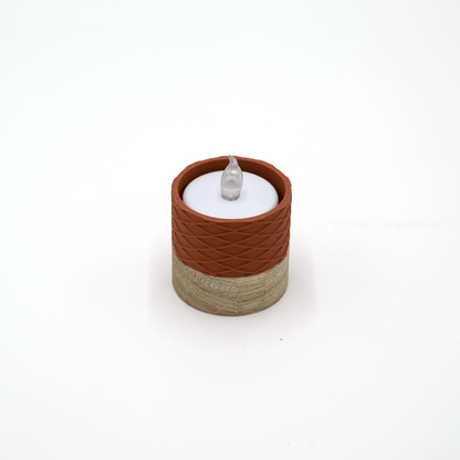 Columina "Waffles"  – Design LED-Teelichthalter aus Holz und 3D-Druck