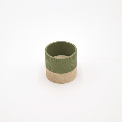 Columina "Wavy"  – Design LED-Teelichthalter aus Holz und 3D-Druck