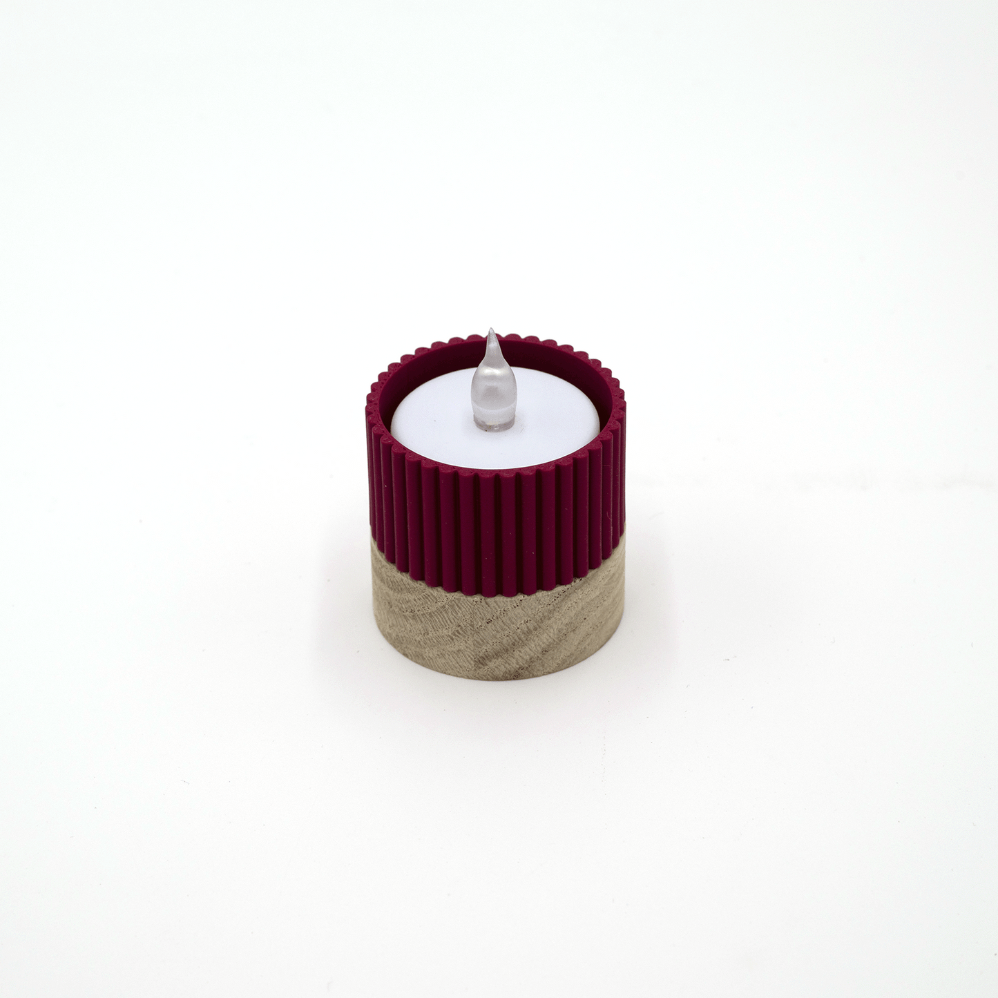Columina "Riffled"  – Design LED-Teelichthalter aus Holz und 3D-Druck