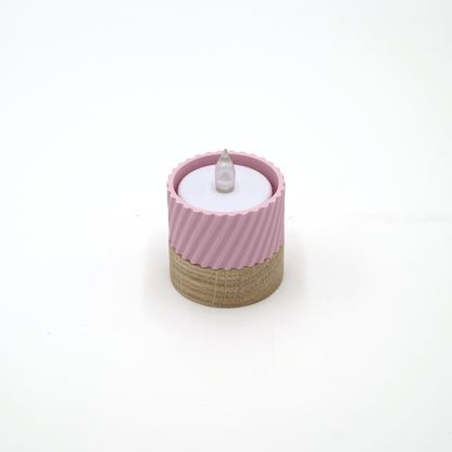 Columina "Curvy"  – Design LED-Teelichthalter aus Holz und 3D-Druck