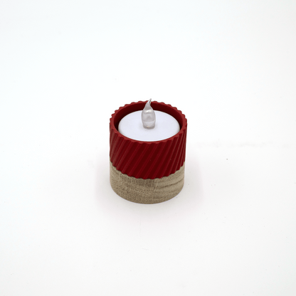 Columina "Curvy"  – Design LED-Teelichthalter aus Holz und 3D-Druck