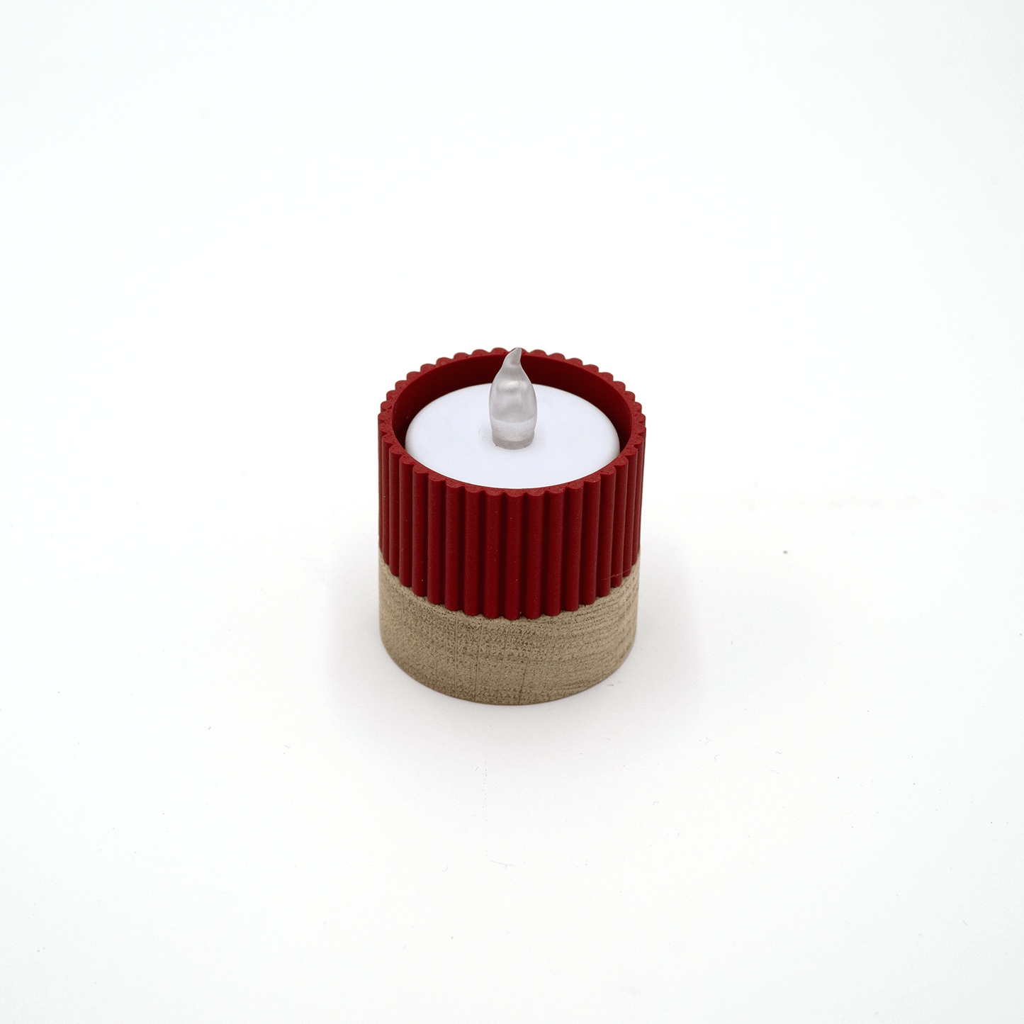 Columina "Riffled"  – Design LED-Teelichthalter aus Holz und 3D-Druck